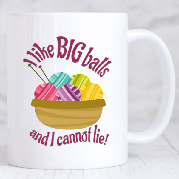 I love Big Yarn Knitting Needle Mug - Gift for Knitters