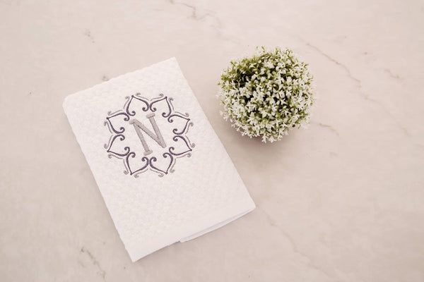 Monogram Embroidered Dish Towel