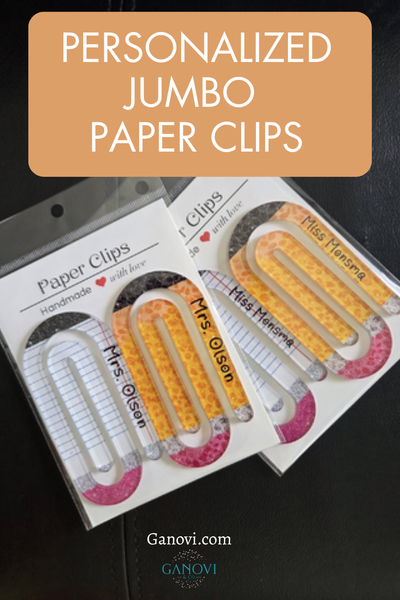Personalized Jumbo Paper Clips Teacher Gift | Set of 2