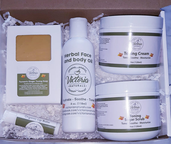 Natural Skincare SPA Gift Set β Rose, Turmeric, or Shea Butter Collection