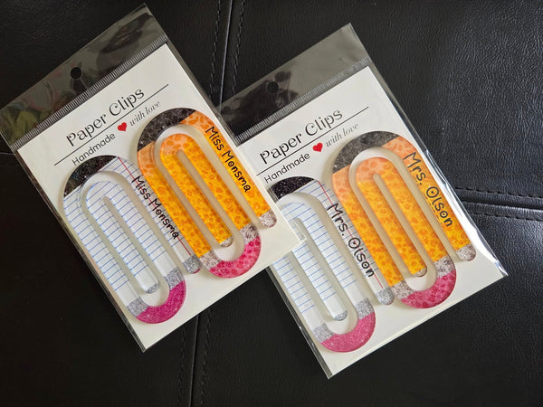 Personalized Jumbo Paper Clips Teacher Gift | Set of 2