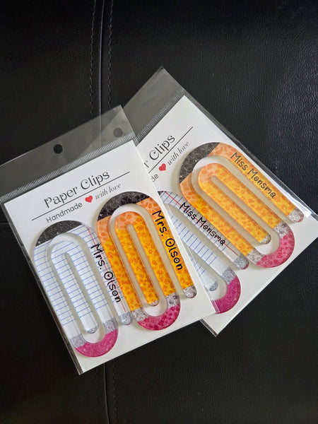 Personalized Jumbo Paper Clips Teacher Gift | Set of 2