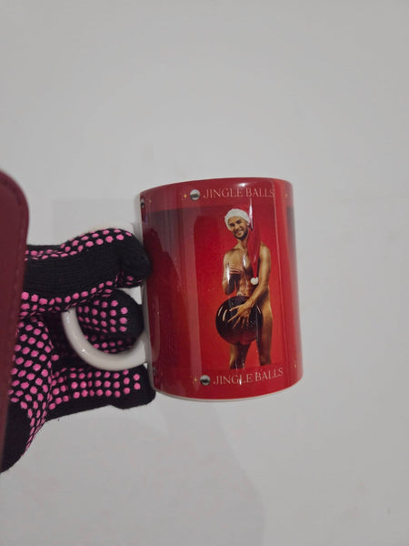 Funny Christmas Heat Reveal Mug – Jingle Balls Gag Gift | Color-Changing Secret Santa Coffee Cup