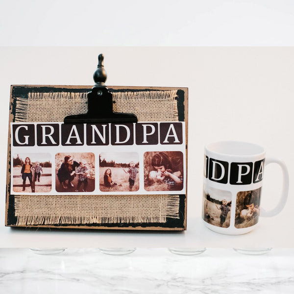 Personalized Grandpa Photo Collage Mug - Christmas or Birthday Gift