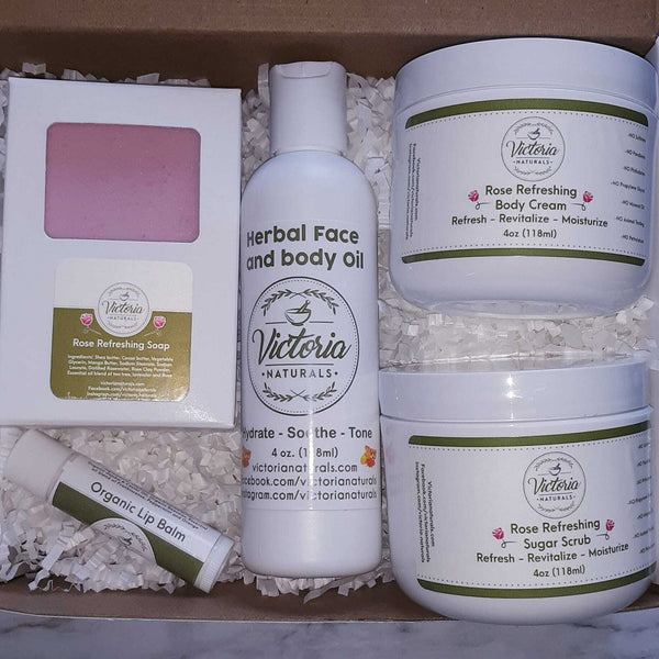 Natural Skincare SPA Gift Set β Rose, Turmeric, or Shea Butter Collection