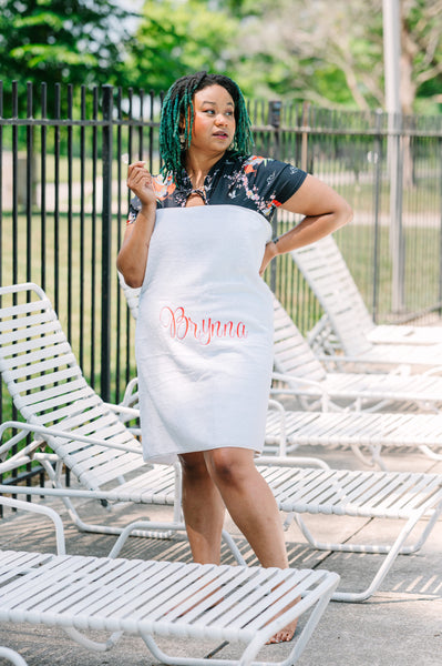 Custom Personalized Monogram Beach Towel with Embroidery Name