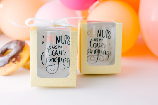 Donuts are my love language Stemless Wine Glass