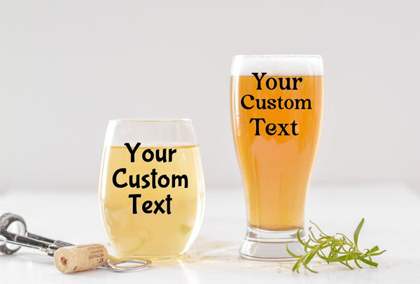 Custom Beer and Wine Glass Set