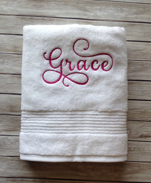 Bathroom Towel with Embroidery Name