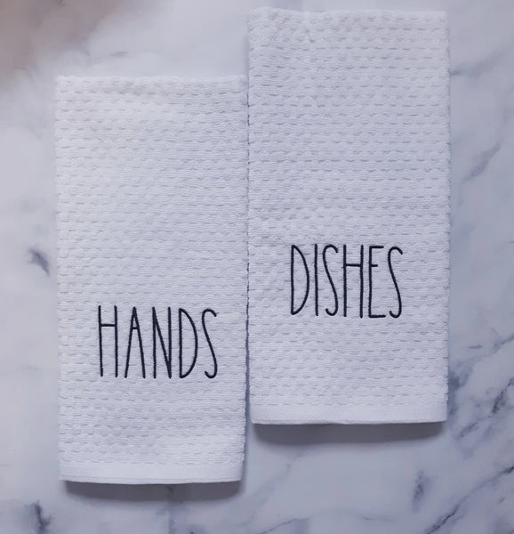 Custom Housewarming Embroidered Kitchen Linen - Realtor Closing Gift