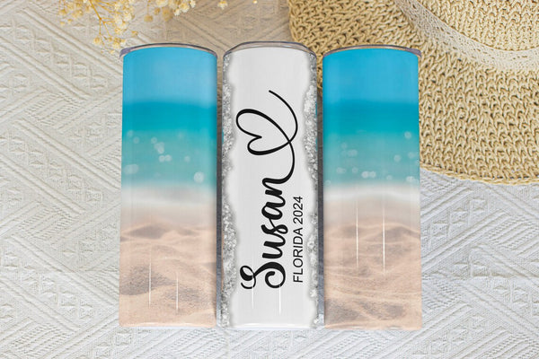 Custom Personalized Beach Theme Tumbler