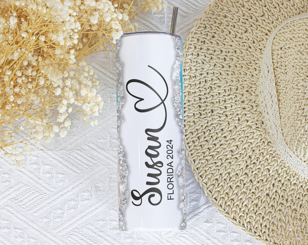 Custom Personalized Beach Theme Tumbler