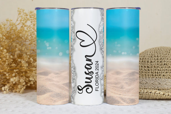 Custom Personalized Beach Theme Tumbler