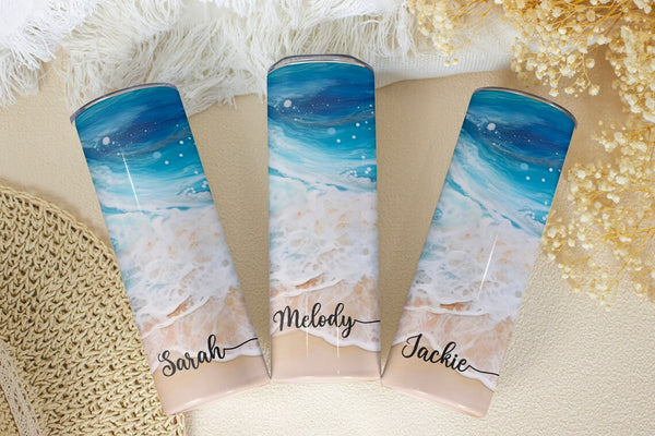 Custom Beach Vacation Tumbler - Personalized Travel Gift