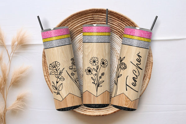 Teacher Thank You Gift - Custom Pencil Travel Tumbler