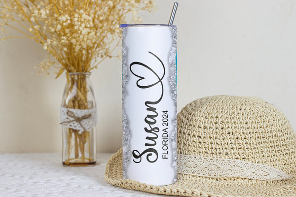 Custom Personalized Beach Theme Tumbler