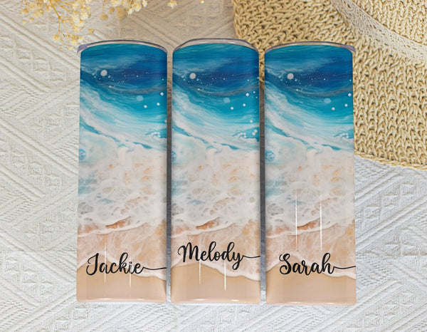 Custom Beach Vacation Tumbler - Personalized Travel Gift