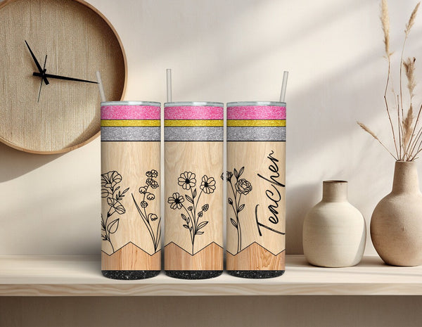 Teacher Thank You Gift - Custom Pencil Travel Tumbler