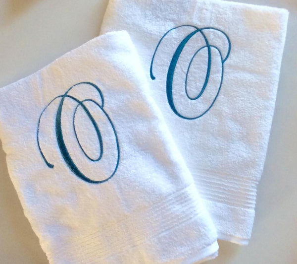 Monogram White Bathroom Towel