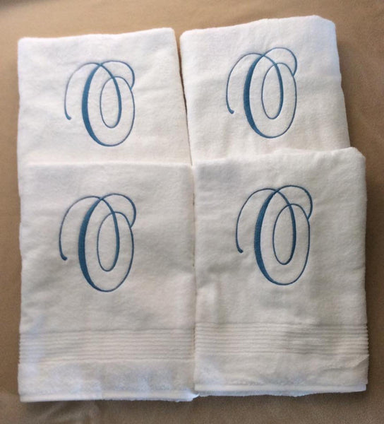 Monogram White Bathroom Towel
