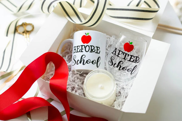 Back to School Teacher Gift - Wine Glass & Coffee Mug Set