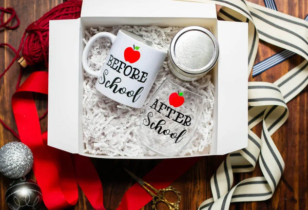 Back to School Teacher Gift - Wine Glass & Coffee Mug Set