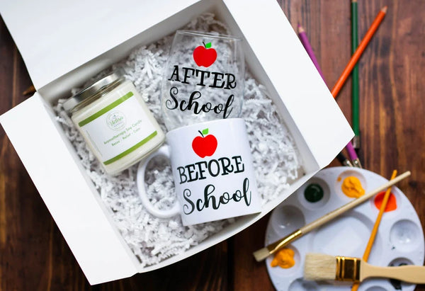 Back to School Teacher Gift - Wine Glass & Coffee Mug Set