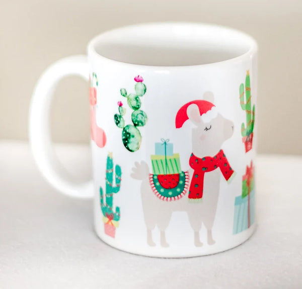 Christmas Llama Alpaca Mug - Funny Ilama Coffee Cup - Gift for Friend, Wife, or Coworker - Dishwasher Safe