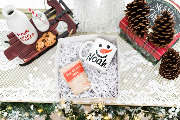 Personalized Snowman Mug for Kids - Dishwasher Safe Christmas Cup - Custom Hot Chocolate Gift