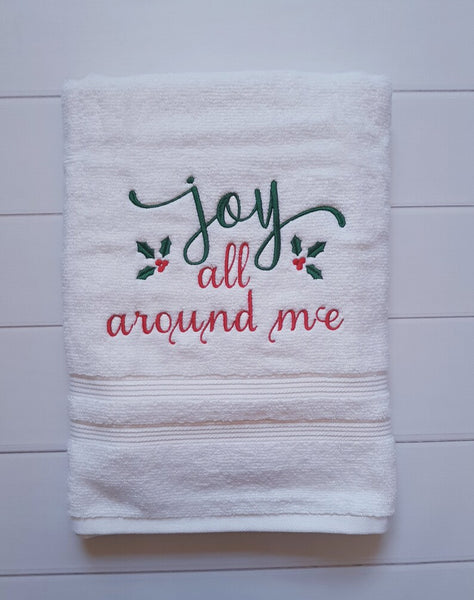 Joyful Christmas Bathroom Hand Towel - Holiday Décor