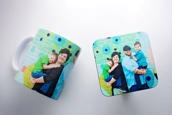 Family Portrait Mug and Coaster Set