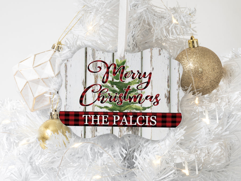 Personalized Merry Christmas Ornament Holiday Decor