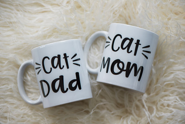 Cat Mom or Cat Dad Dishwasher safe Mug