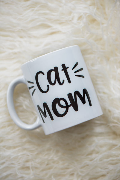 Cat Mom or Cat Dad Dishwasher safe Mug