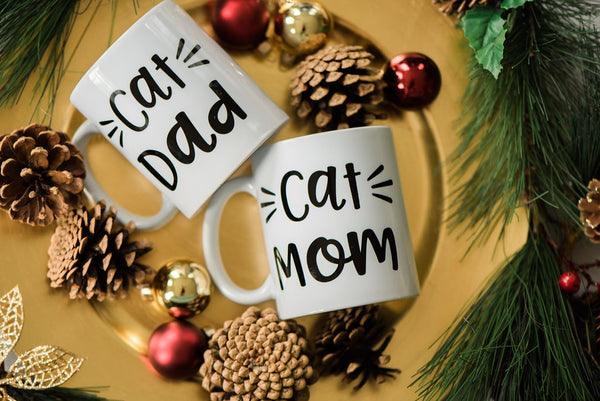 Cat Mom or Cat Dad Dishwasher safe Mug