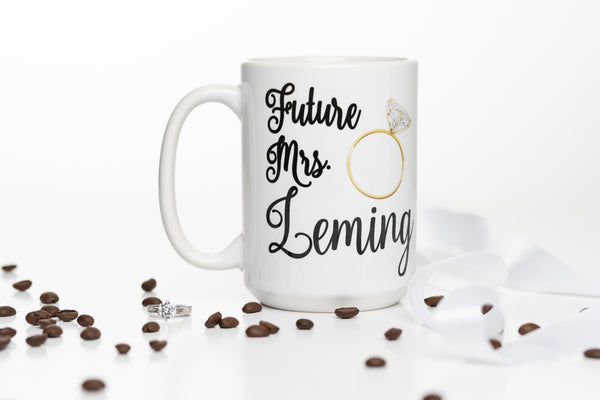 Personalized Future Mrs Engagement Gift Coffee Mug