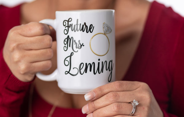 Personalized Future Mrs Engagement Gift Coffee Mug