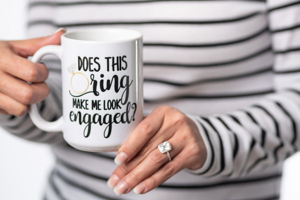 Does this ring make me look engaged Future Mrs Engagement Gift Coffee Mug