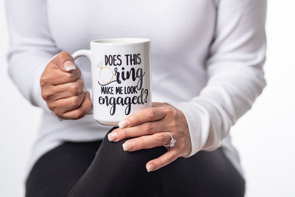 Does this ring make me look engaged Future Mrs Engagement Gift Coffee Mug