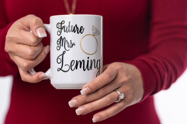 Personalized Future Mrs Engagement Gift Coffee Mug
