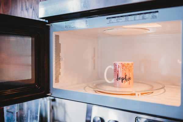 Glitter Drip Personalized Dishwasher and Microwave Safe Coffee Mug