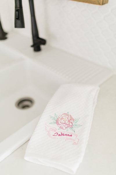 Custom State Pride Embroidered Kitchen Hand Towel Decor