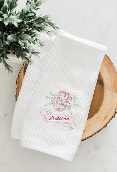 Custom State Pride Embroidered Kitchen Hand Towel Decor