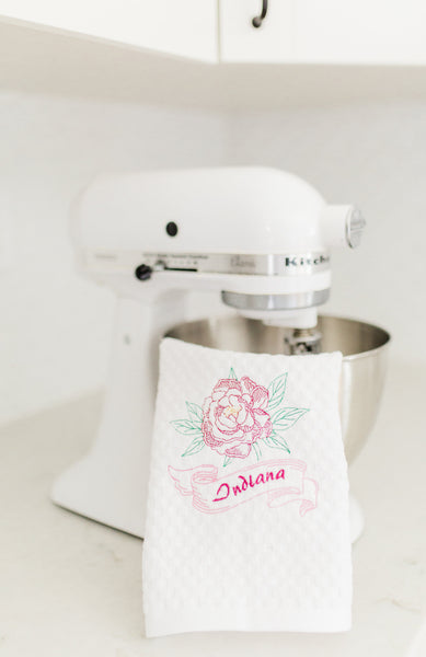 Custom State Pride Embroidered Kitchen Hand Towel Decor