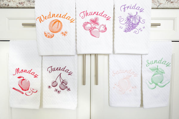 Days of the week Kitchen Towel Housewarming or Wedding Gift Set