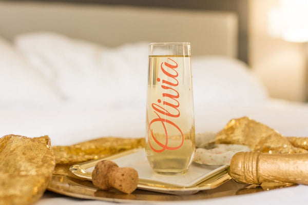 Personalized Bachelorette Champagne Flute for Wedding Party and Bridesmaids Gift Idea
