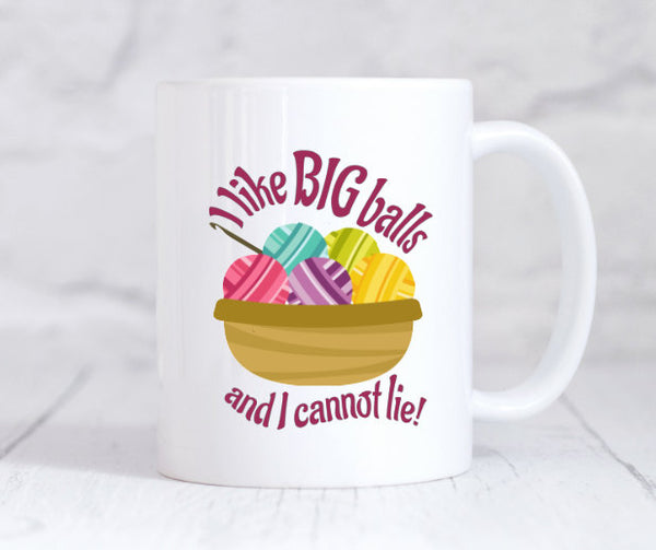I love Big Yarn Crocheting Needle Mug - Gift for Crocheters