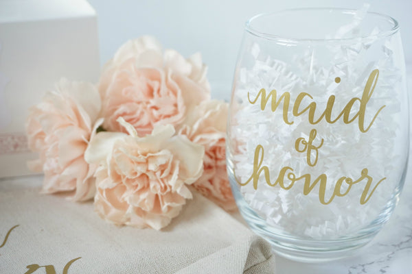 Custom Bridesmaids Wine Glass