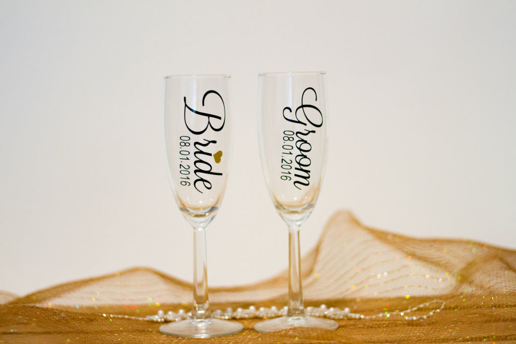 Bride and Groom Champagne Flute