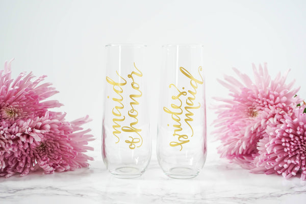 Bridal Party Champagne Flute/Wedding Party Flute